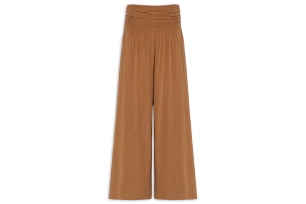 Calça Feminina Pantalona Pala Jersey - Marrom