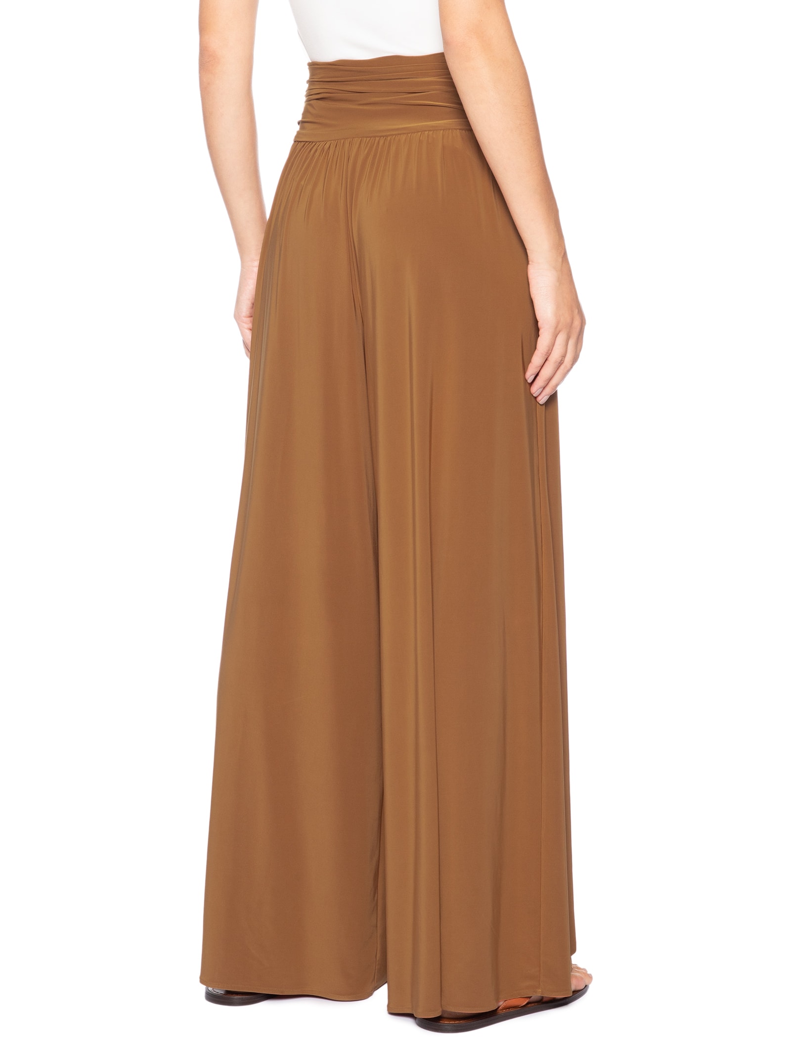 Calça Feminina Pantalona Pala Jersey Marrom Animale