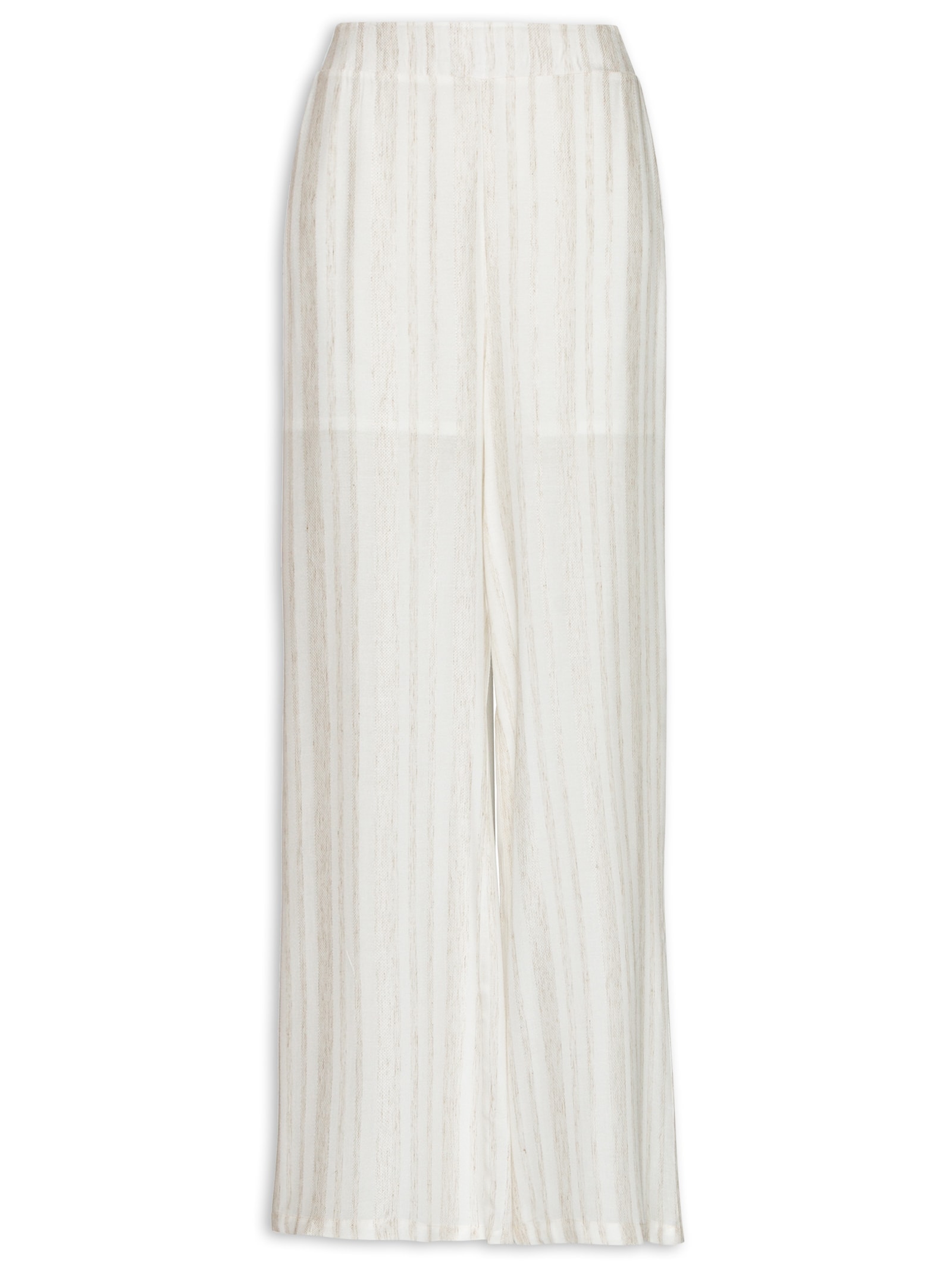 Calça Feminina Pantalona Pala Lastex Off White Cacay