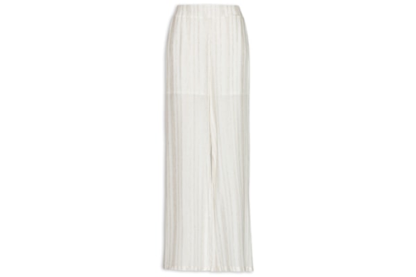Calça Feminina Pantalona Pala Lastex - Off White