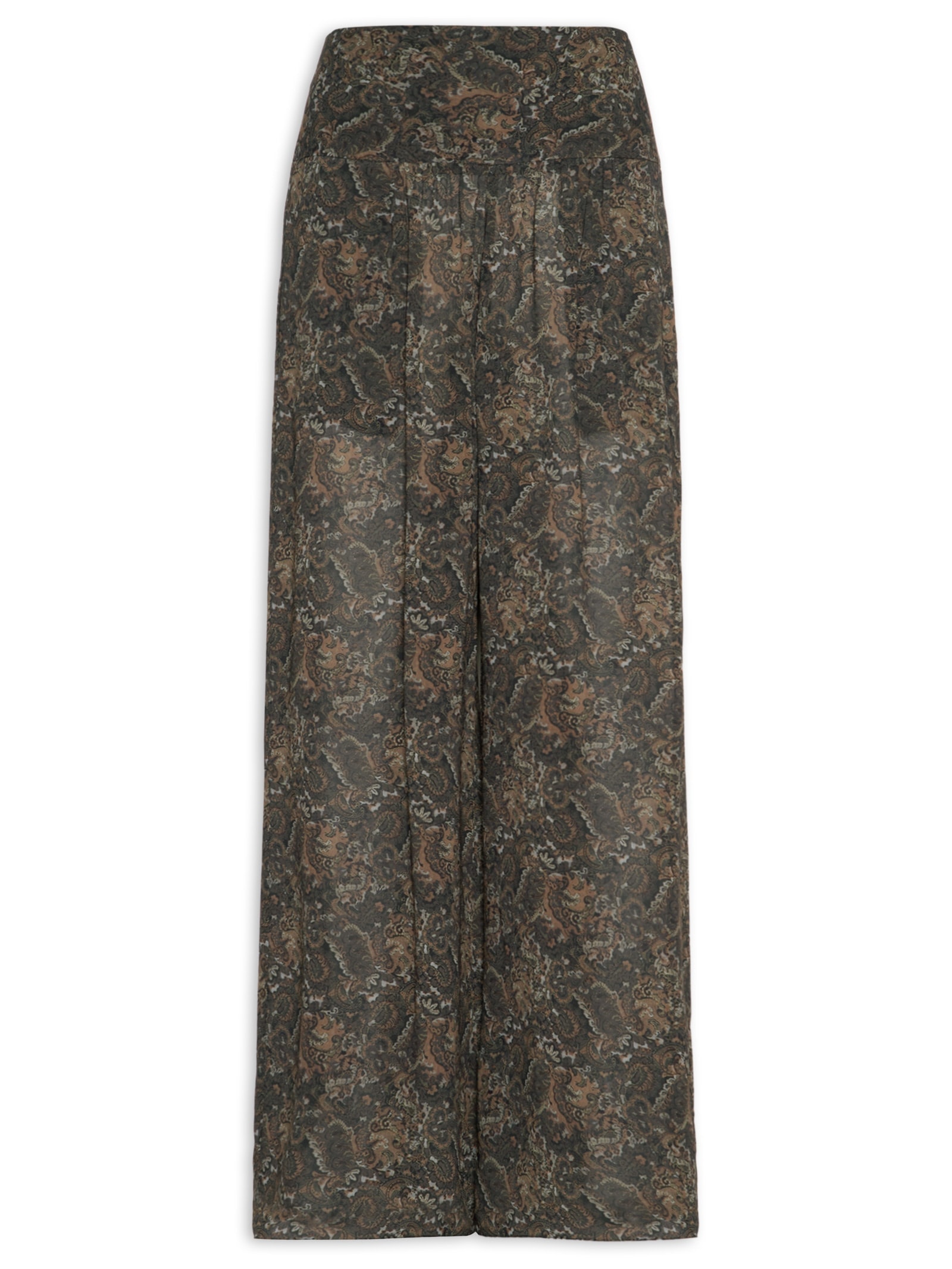 Calça Feminina Pantalona Pala Pregas Verde Animale