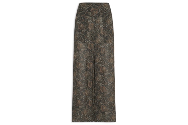 Calça Feminina Pantalona Pala Pregas - Verde