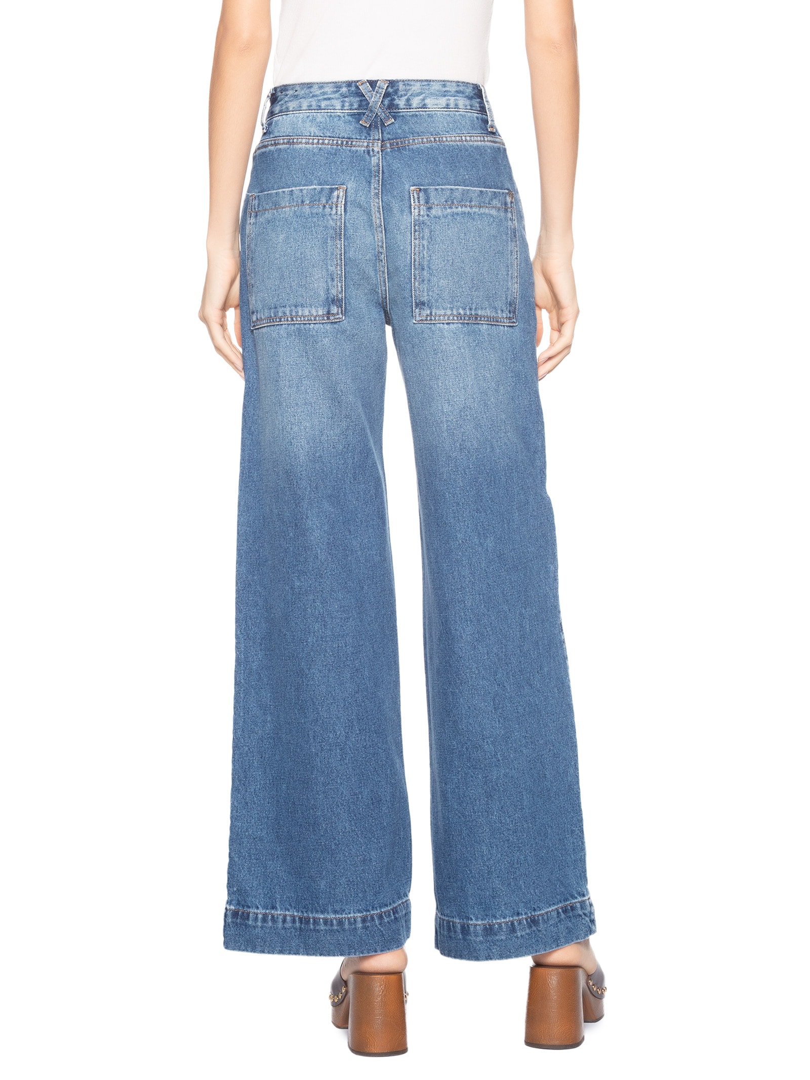 Calça Feminina Pantalona Paloma Azul Le Lis