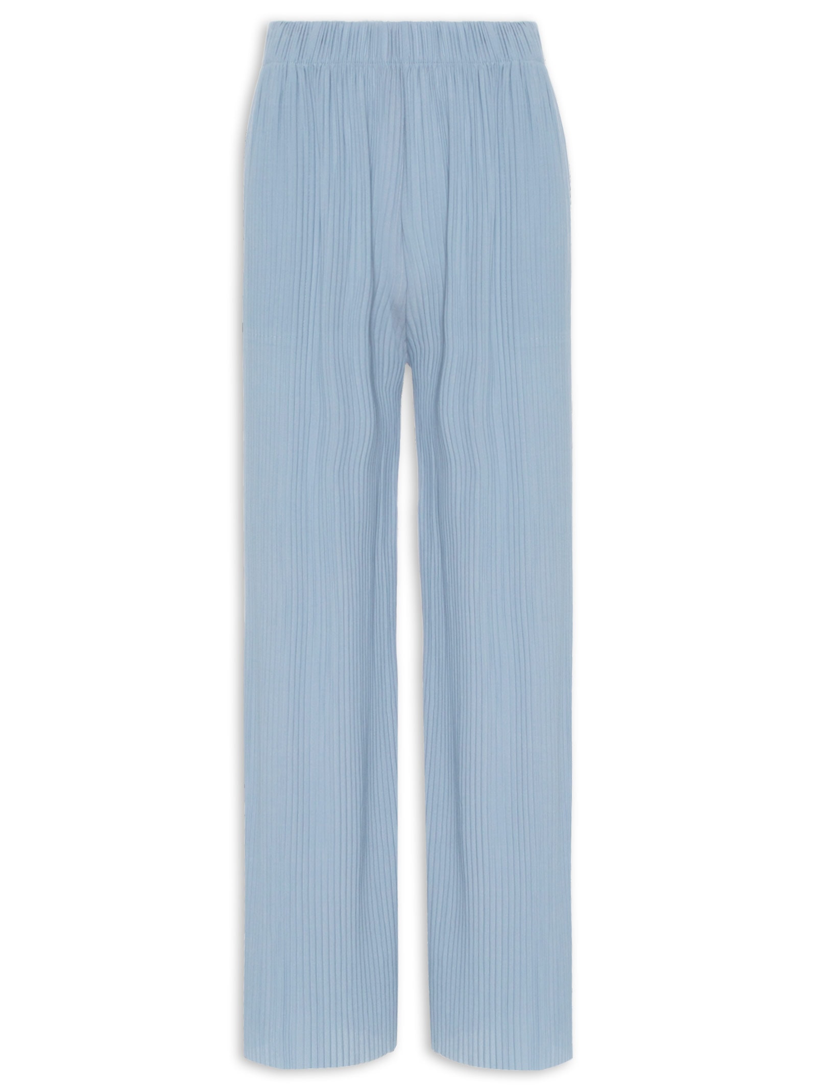 Calça Feminina Pantalona Plissada Azul Market 33