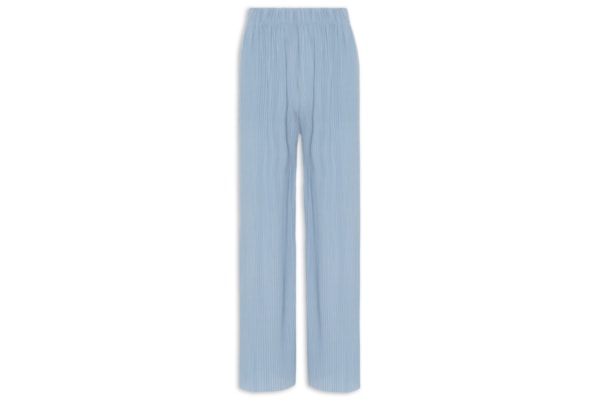 Calça Feminina Pantalona Plissada - Azul