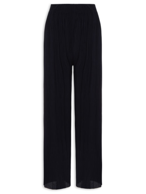 Calça Feminina Pantalona Plissada – Azul