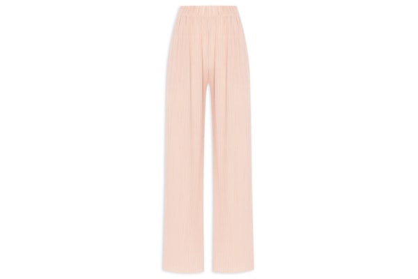 Calça Feminina Pantalona Plissada - Bege