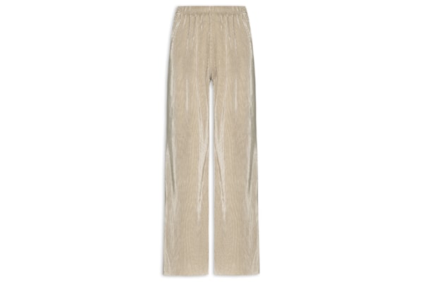 Calça Feminina Pantalona Plissada - Bege