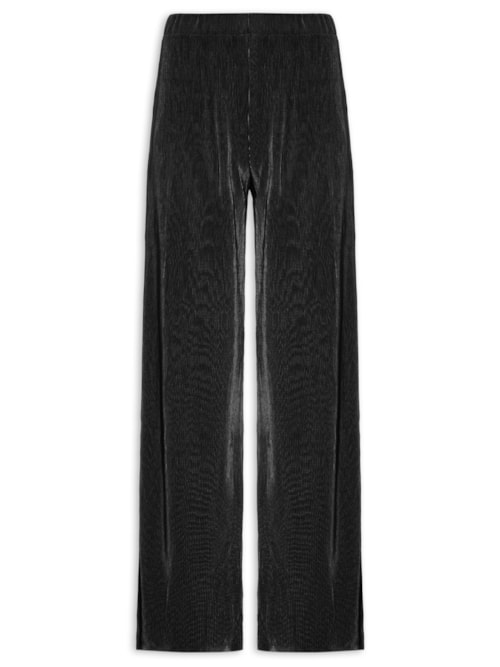 Calça Feminina Pantalona Plissada – Preto