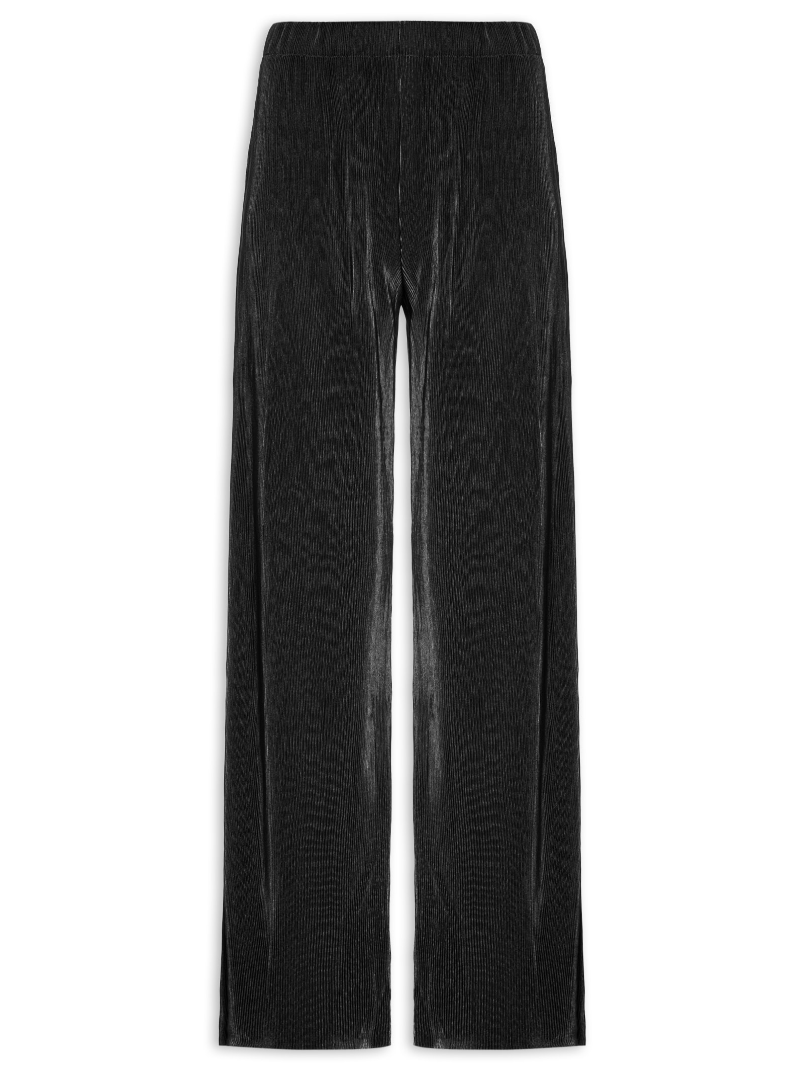 Calça Feminina Pantalona Plissada Preto Market 33