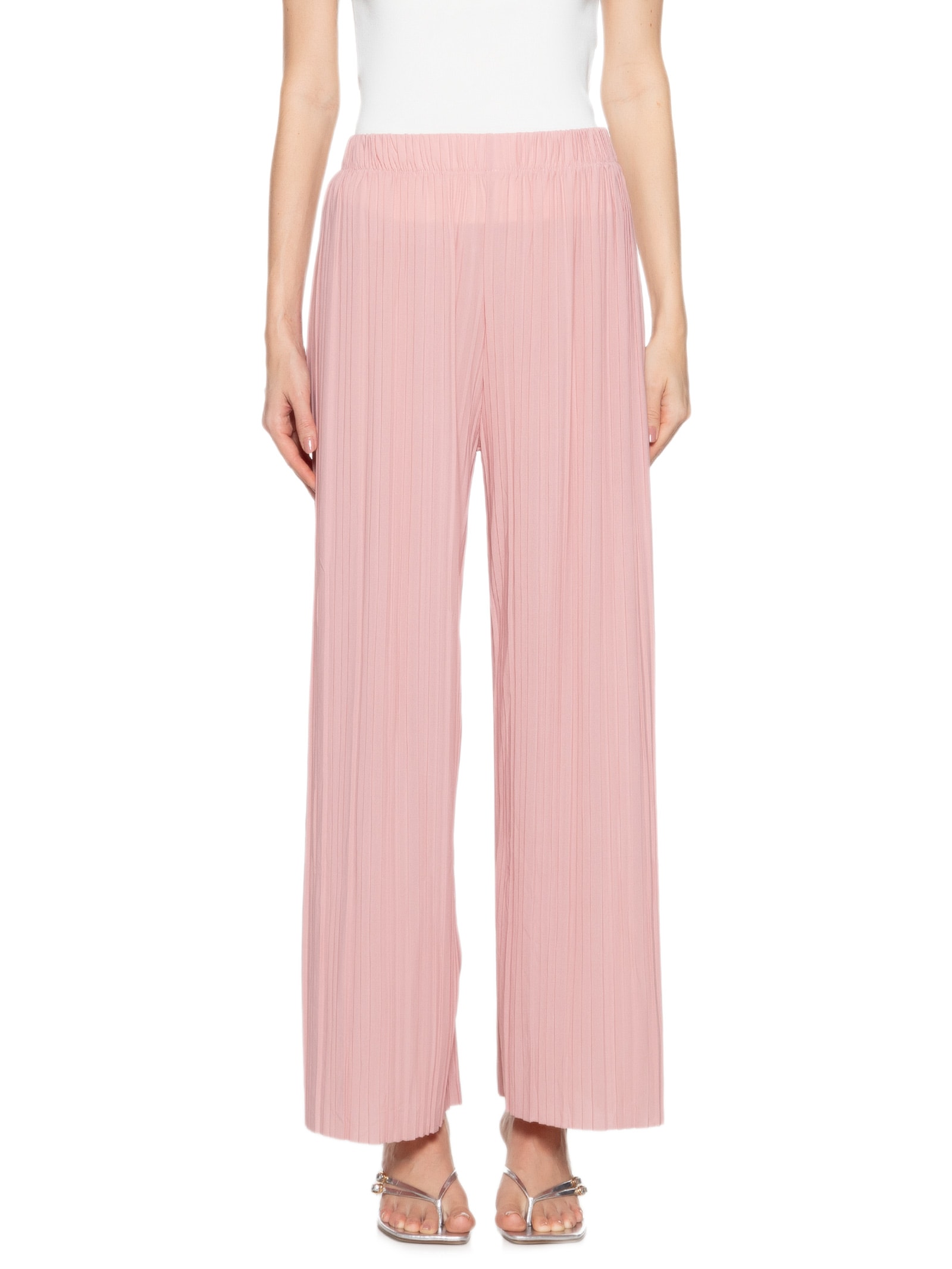 Calça Feminina Pantalona Plissada Rosa Market 33