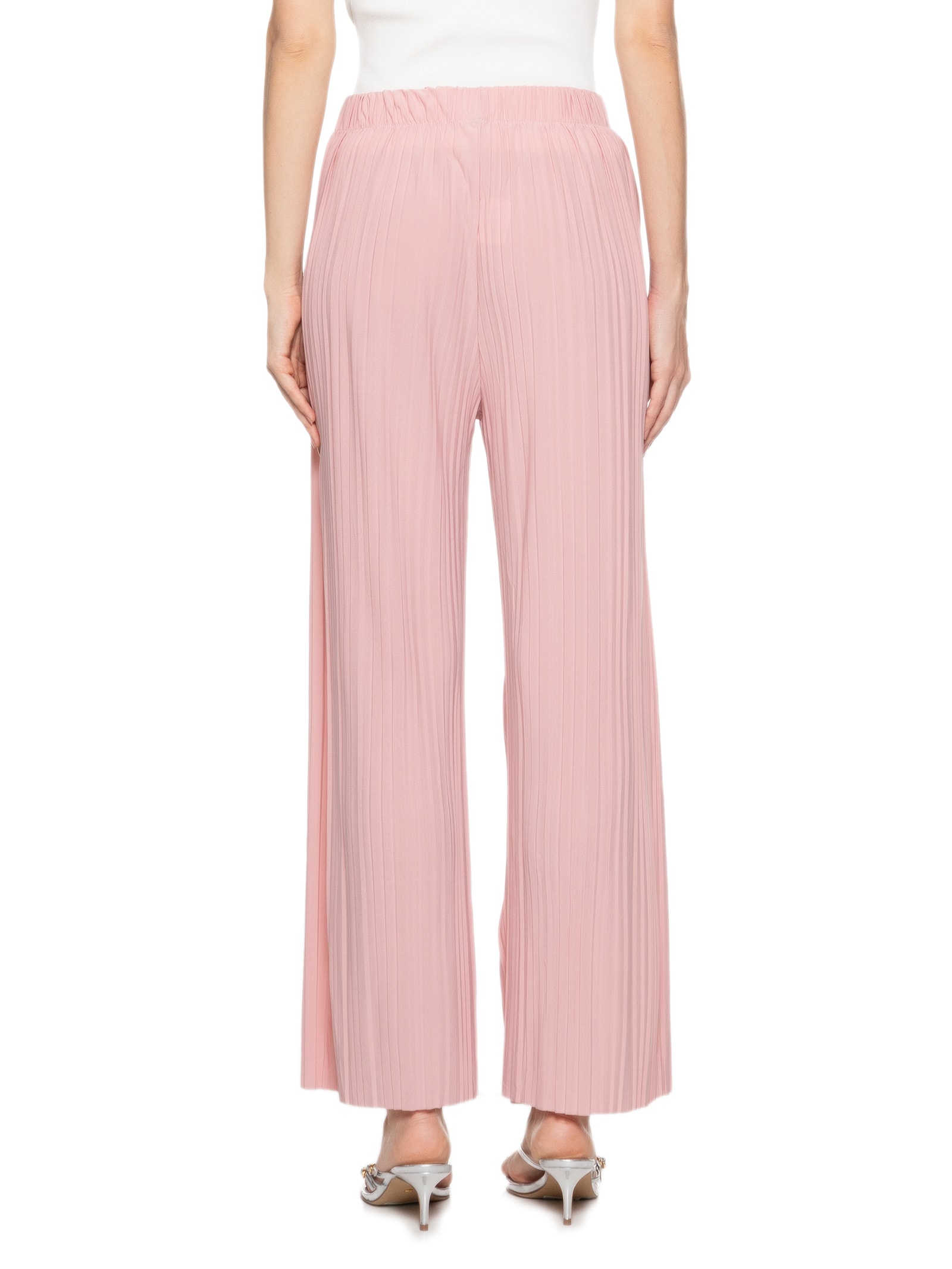 Calça Feminina Pantalona Plissada Rosa Market 33