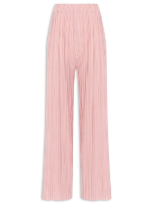 Calça Feminina Pantalona Plissada – Rosa