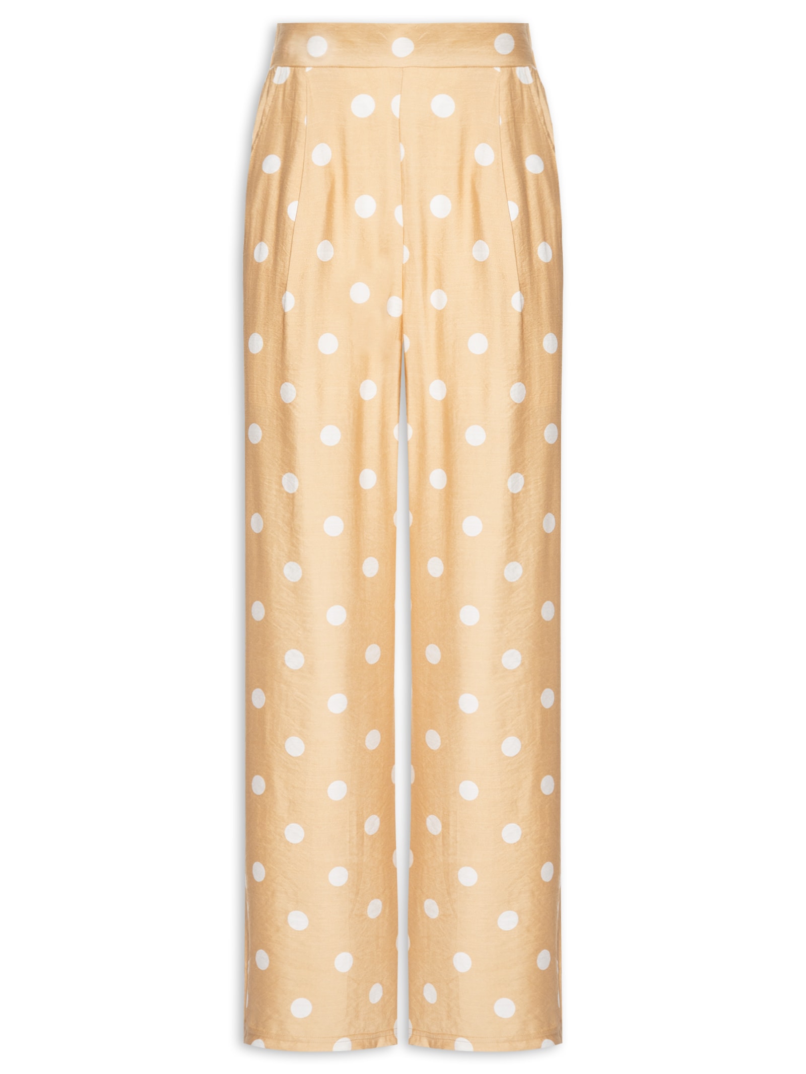 Calça Feminina Pantalona Poá Bege Market 33