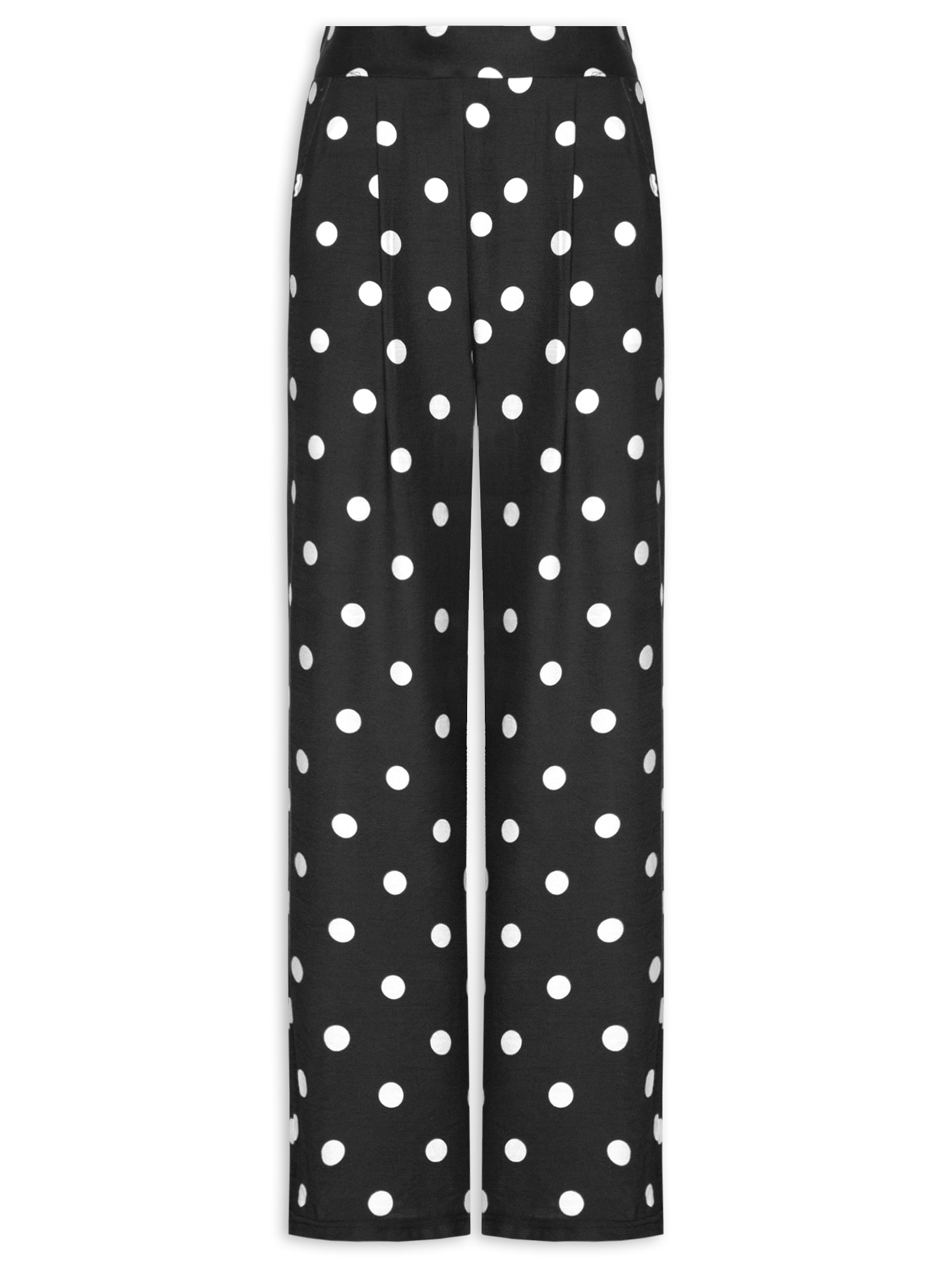 Calça Feminina Pantalona Poá Preto Market 33