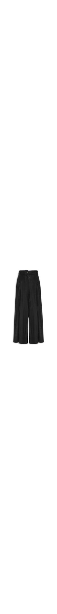 Calça Feminina Pantalona Pregas - Preto