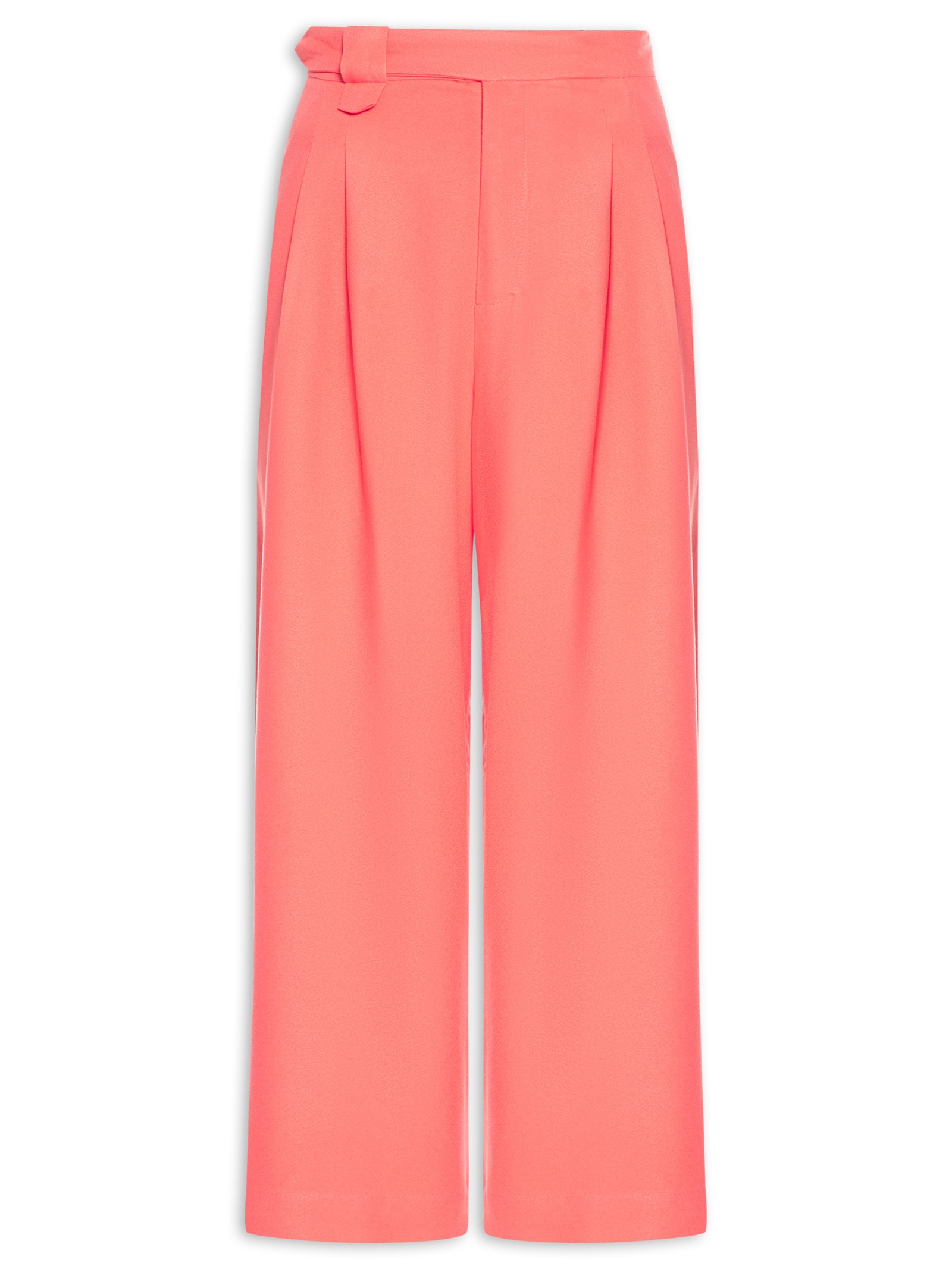 Calça Feminina Pantalona Pregas Rosa Farm