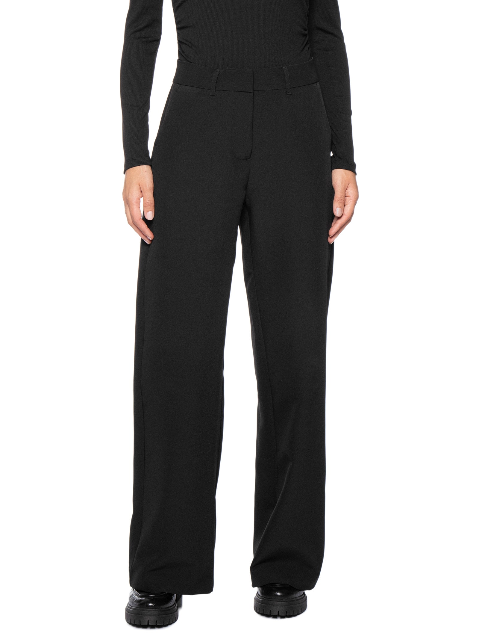 Calça Feminina Pantalona Preto Basiq