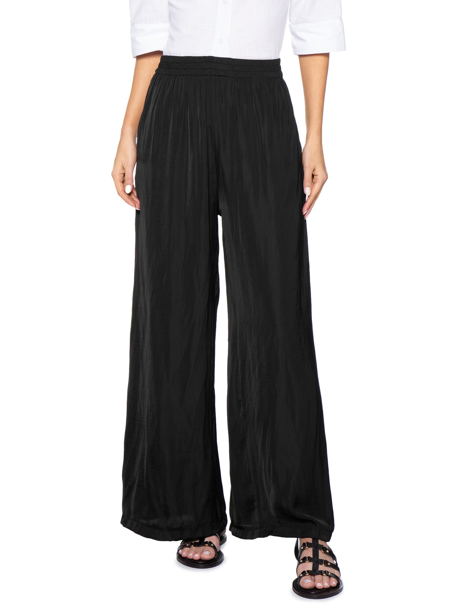 Calça Feminina Pantalona Preto Basiq