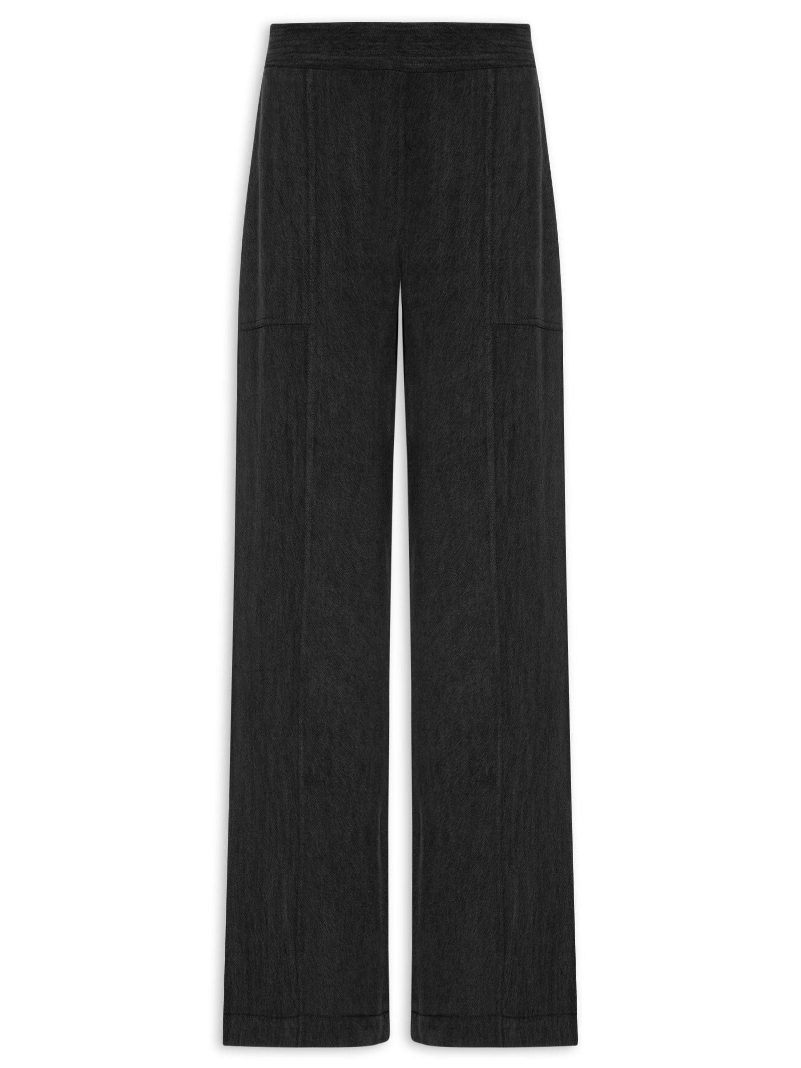 Calça Feminina Pantalona Recorte Preto Maria Filó