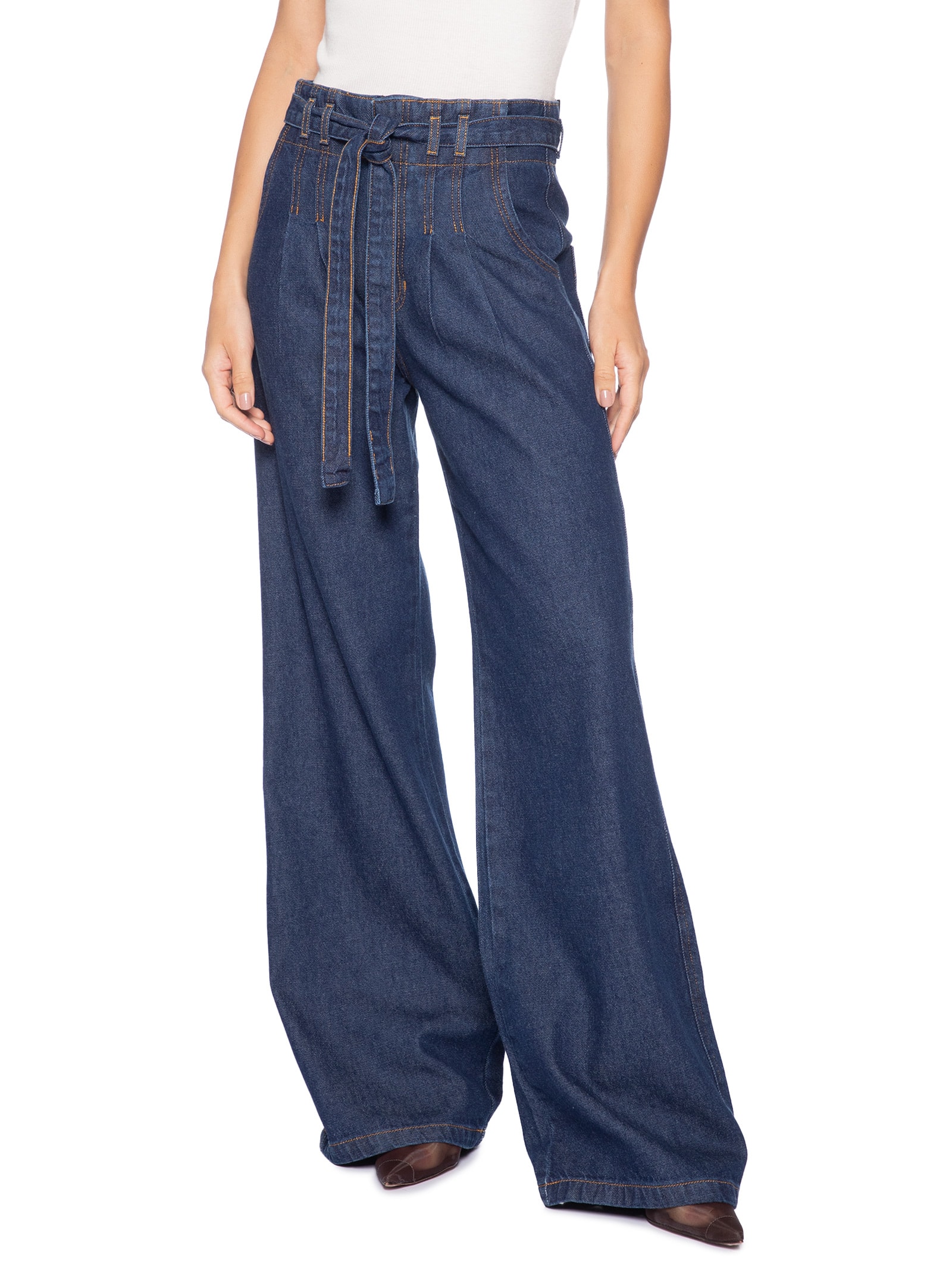 Calça Feminina Pantalona Regina Azul Le Lis
