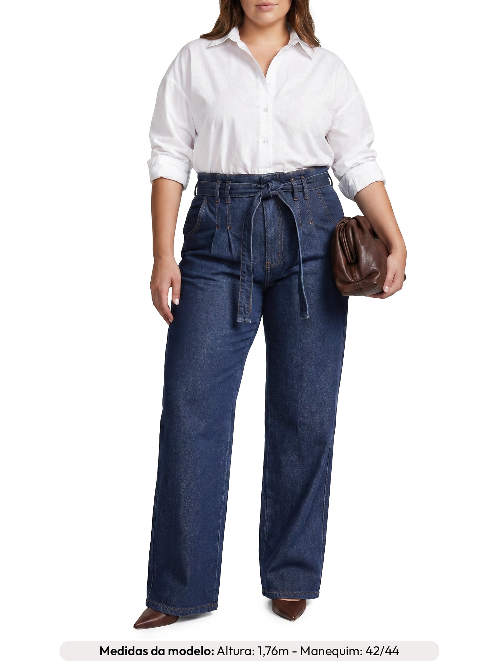 Calça Feminina Pantalona Regina Azul Le Lis