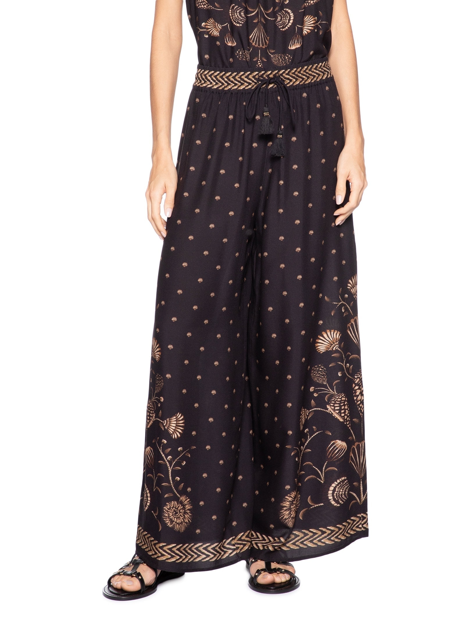 Calça Feminina Pantalona Sonho De Concha Preto Farm