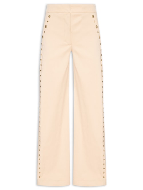 Calça Feminina Pantalona Tachas – Bege
