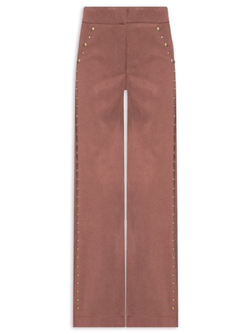 Calça Feminina Pantalona Tachas – Rosa