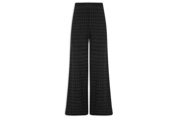 Calça Feminina Pantalona Textura - Preto