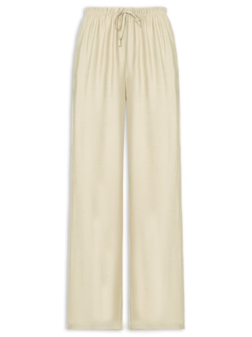 Calça Feminina Pantalona Texturizada – Bege