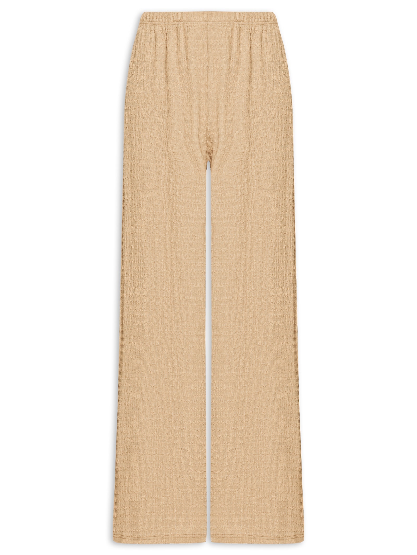Calça Feminina Pantalona Texturizada Bege '2Essential