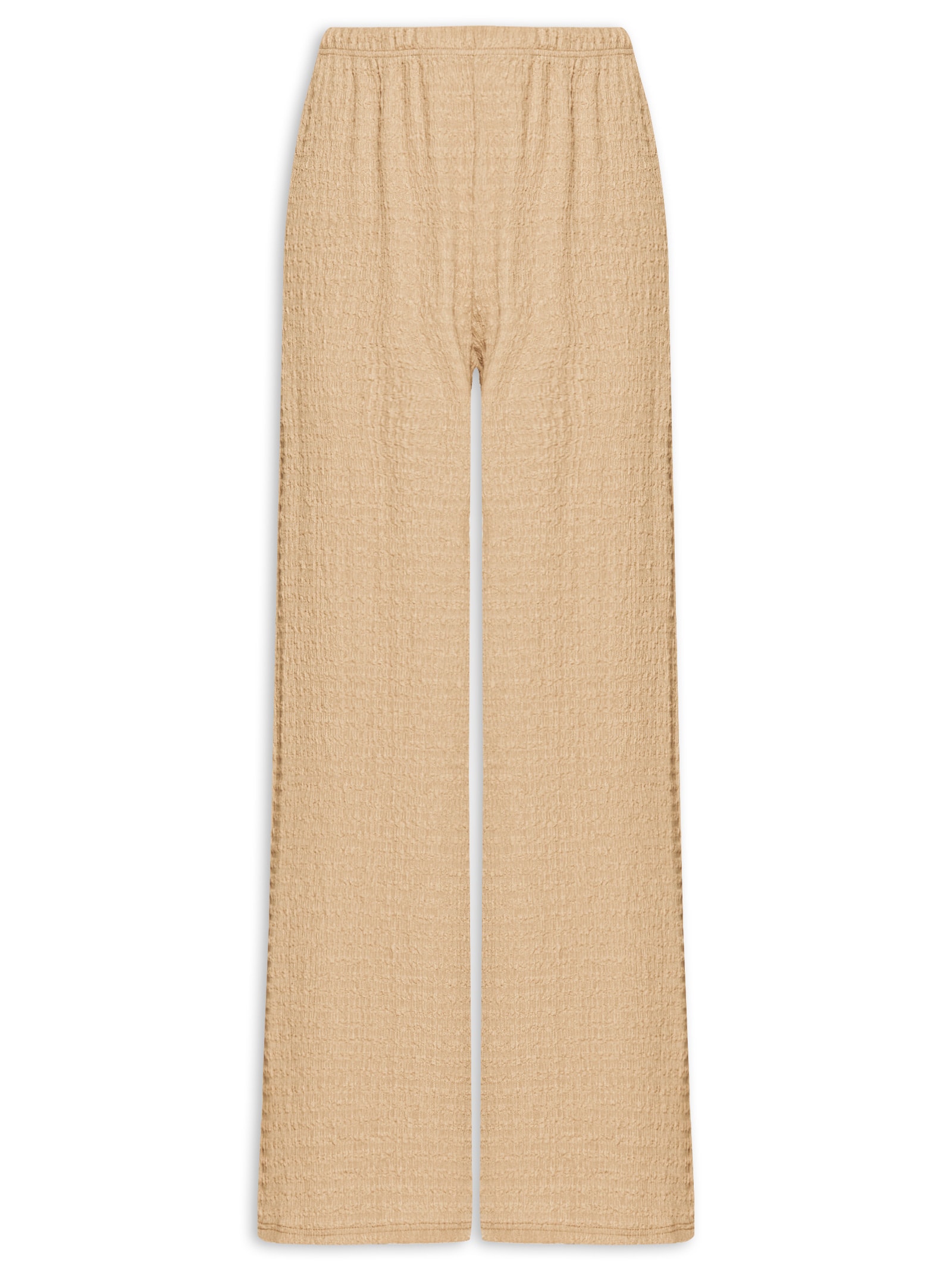 Calça Feminina Pantalona Texturizada Bege '2Essential