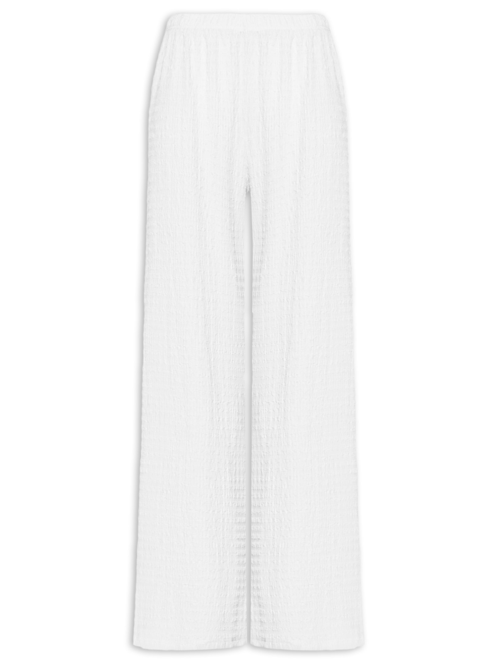 Calça Feminina Pantalona Texturizada Branco '2Essential