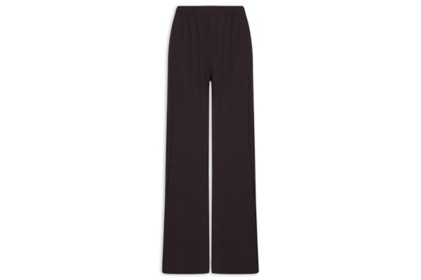 Calça Feminina Pantalona Texturizada - Marrom
