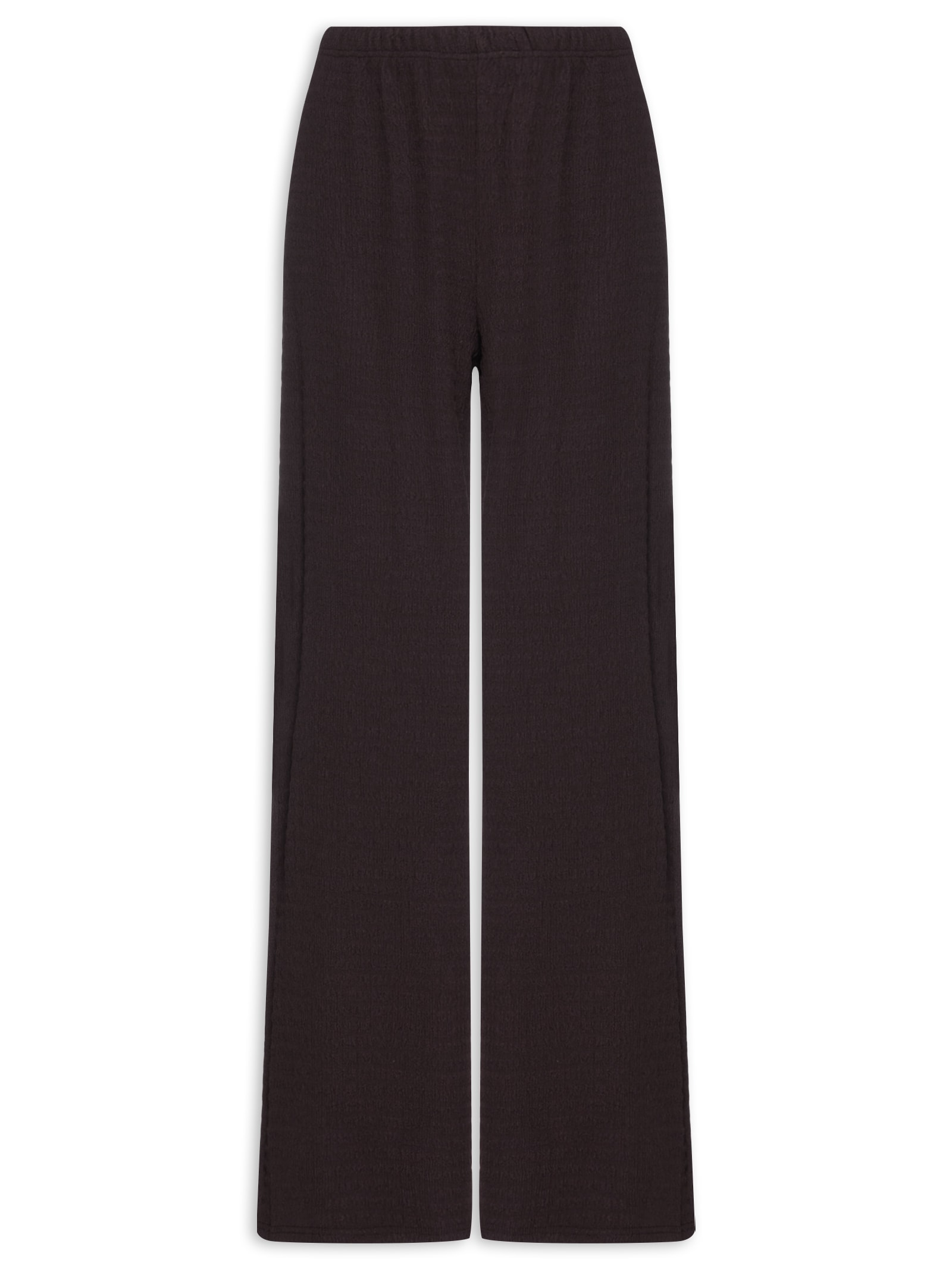 Calça Feminina Pantalona Texturizada Marrom '2Essential