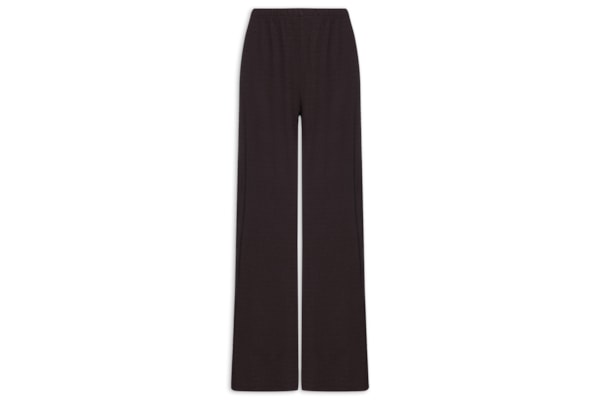 Calça Feminina Pantalona Texturizada - Marrom