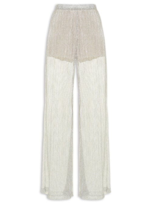 Calça Feminina Pantalona Tule Shine – Prata