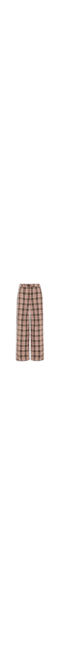 Calça Feminina Pantalona Xadrez - Bege
