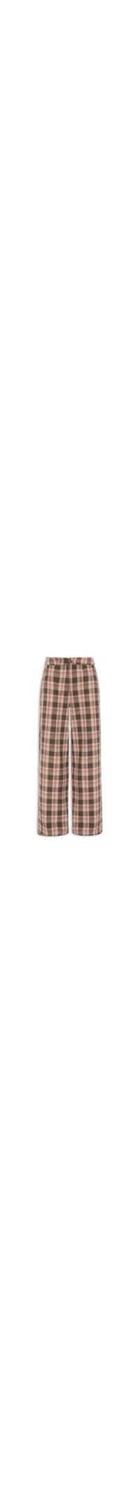 Calça Feminina Pantalona Xadrez - Bege