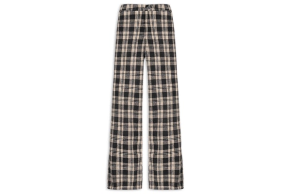 Calça Feminina Pantalona Xadrez - Preto