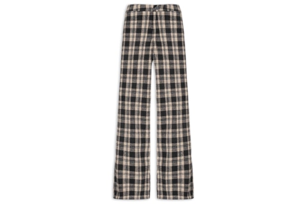 Calça Feminina Pantalona Xadrez - Preto