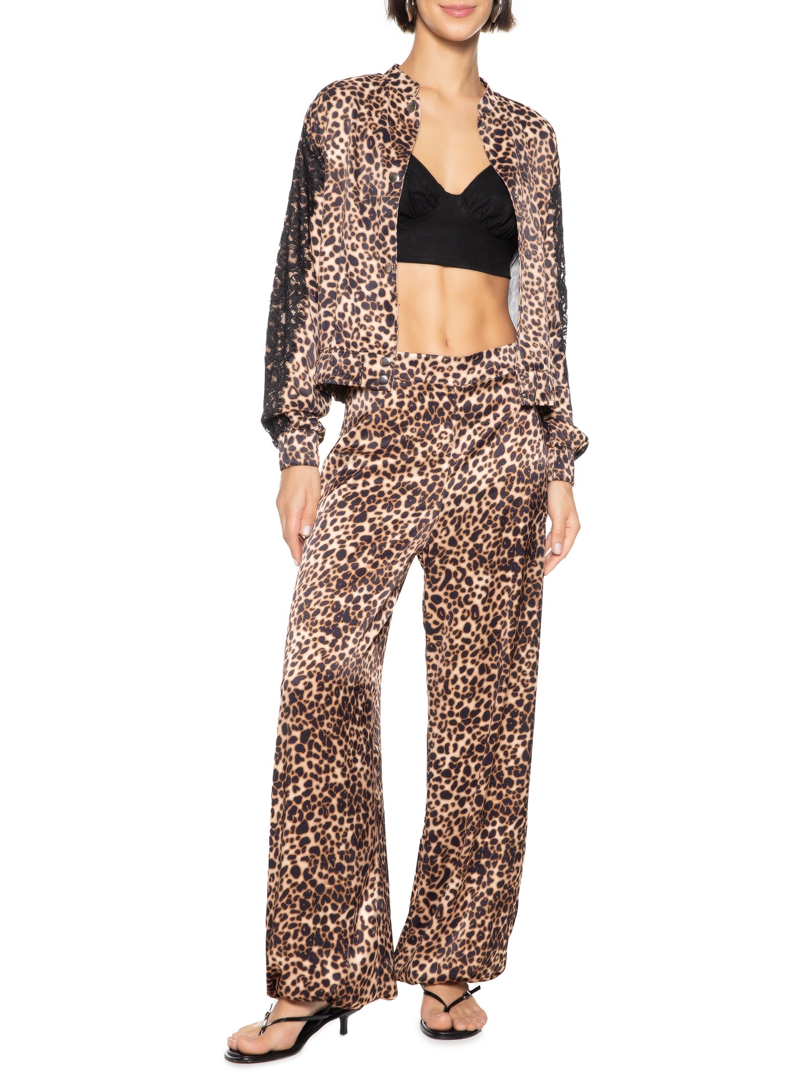 Calça Feminina Parachute Cintura Alta Animal Print  My Favorite Things