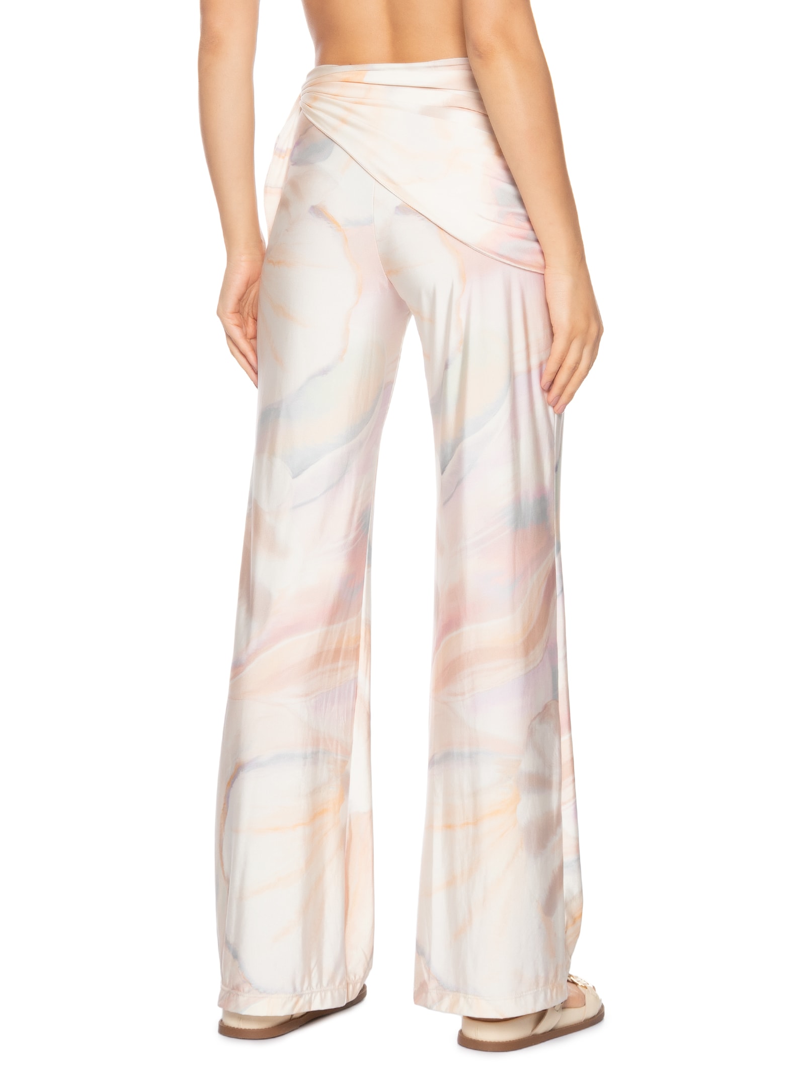 Calça Feminina Pareô Maxi Pérola Rosa Farm Praia