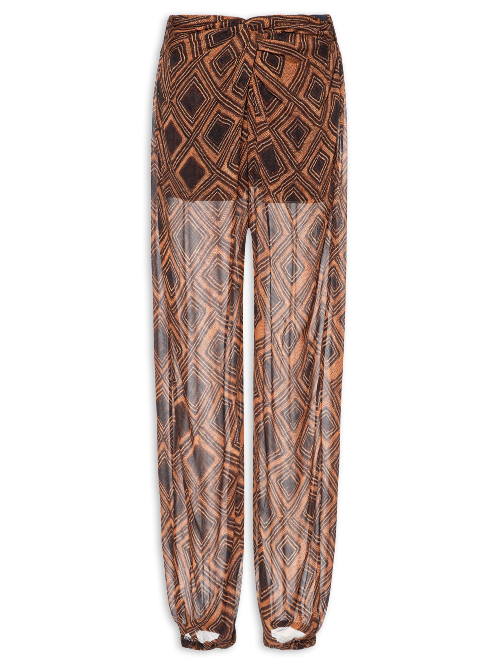 Calça Feminina Pareô Textura Taipas Marrom Animale