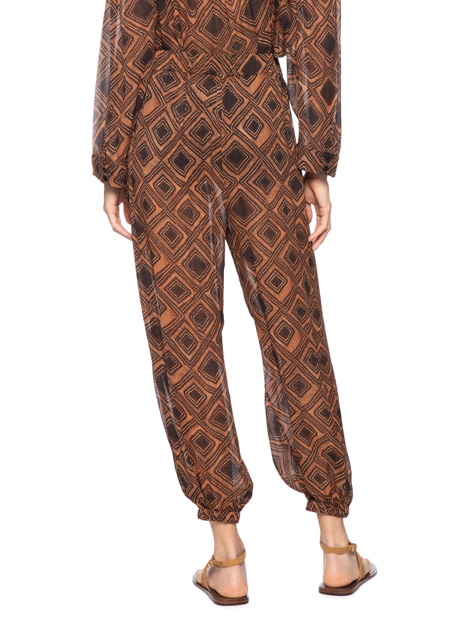 Calça Feminina Pareô Textura Taipas Marrom Animale