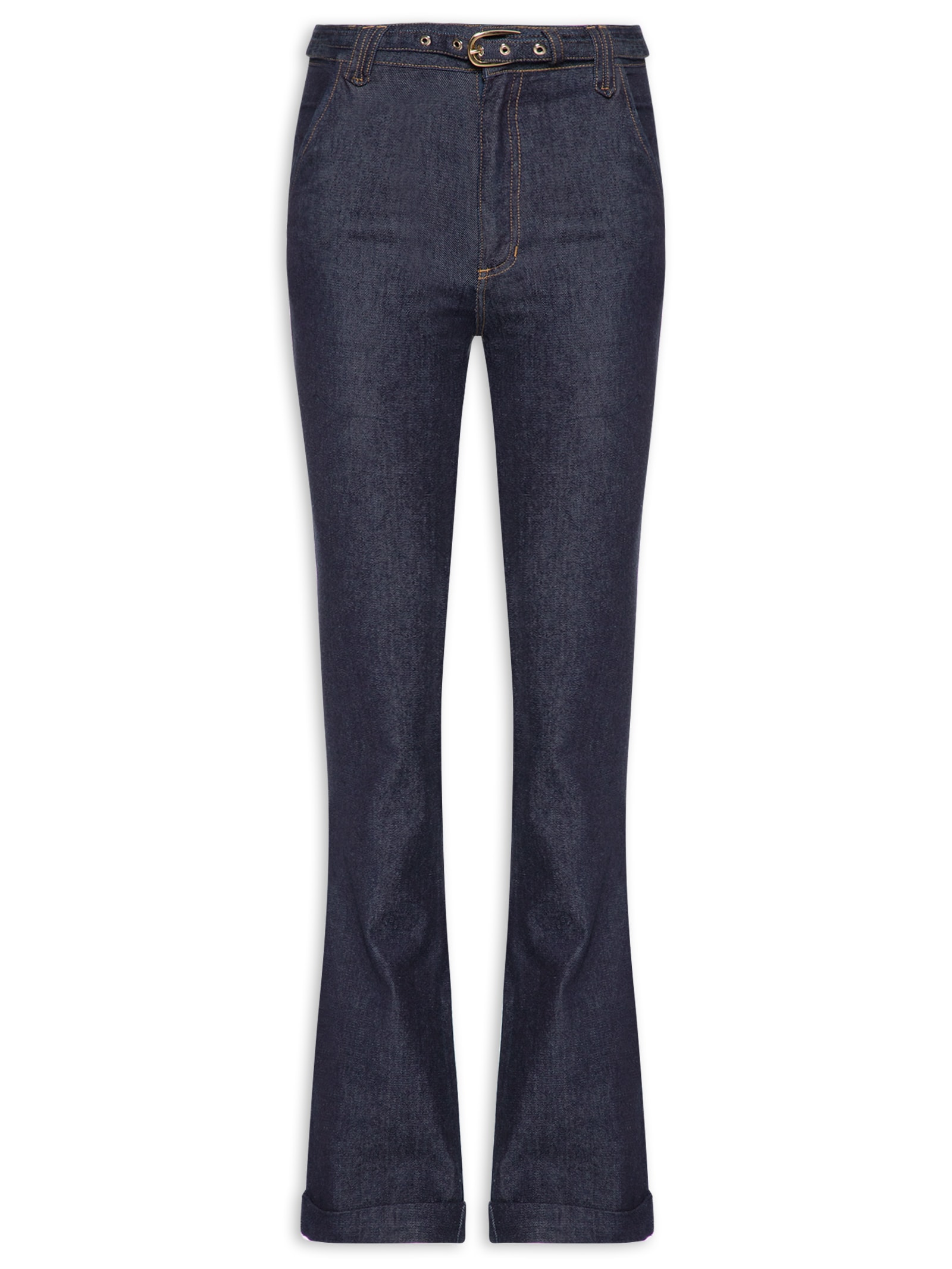 Calça Feminina Paula Bootcut Cinto Azul Le Lis