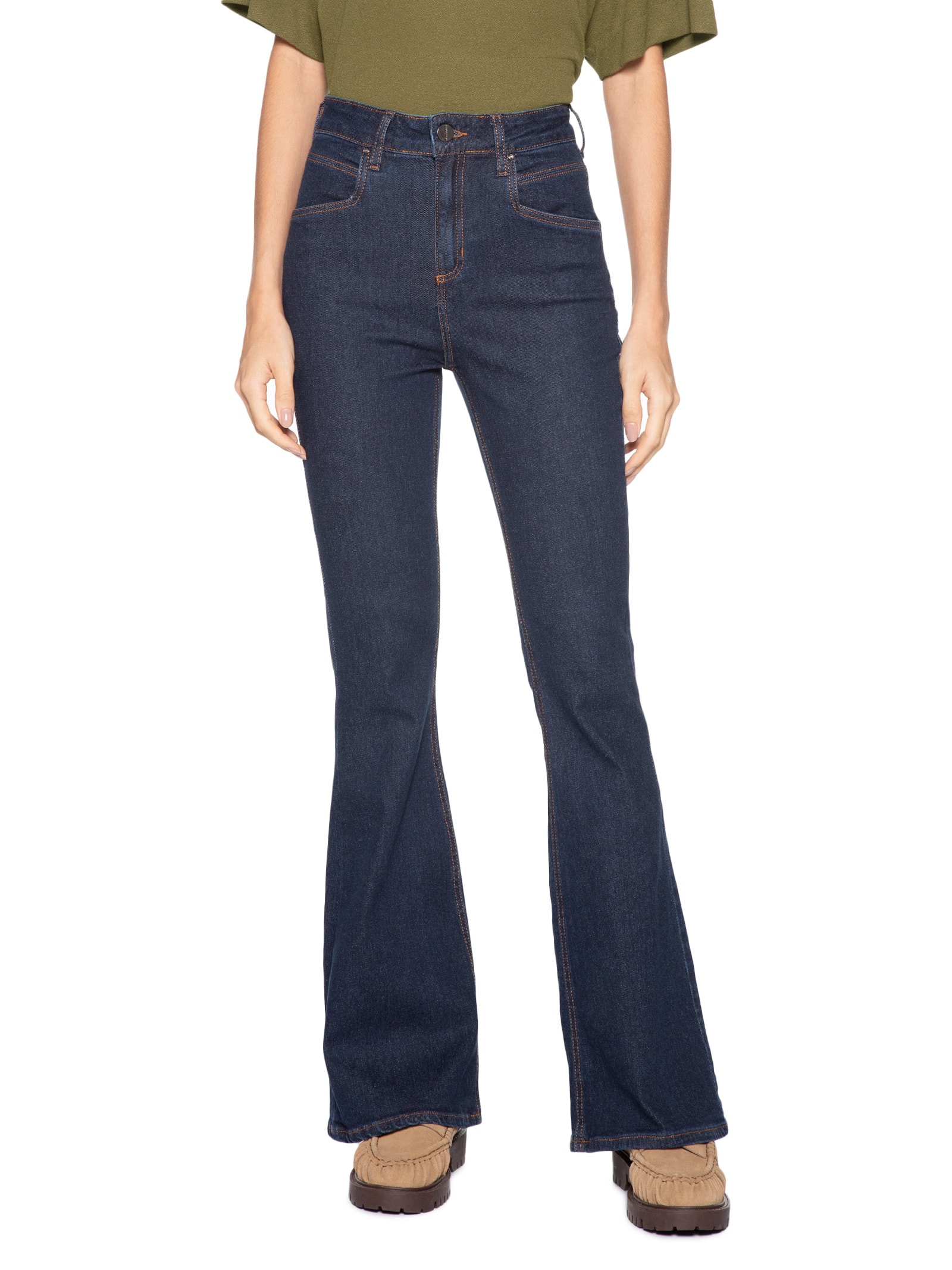 Calça Feminina Paula Flare Escura Azul Le Lis