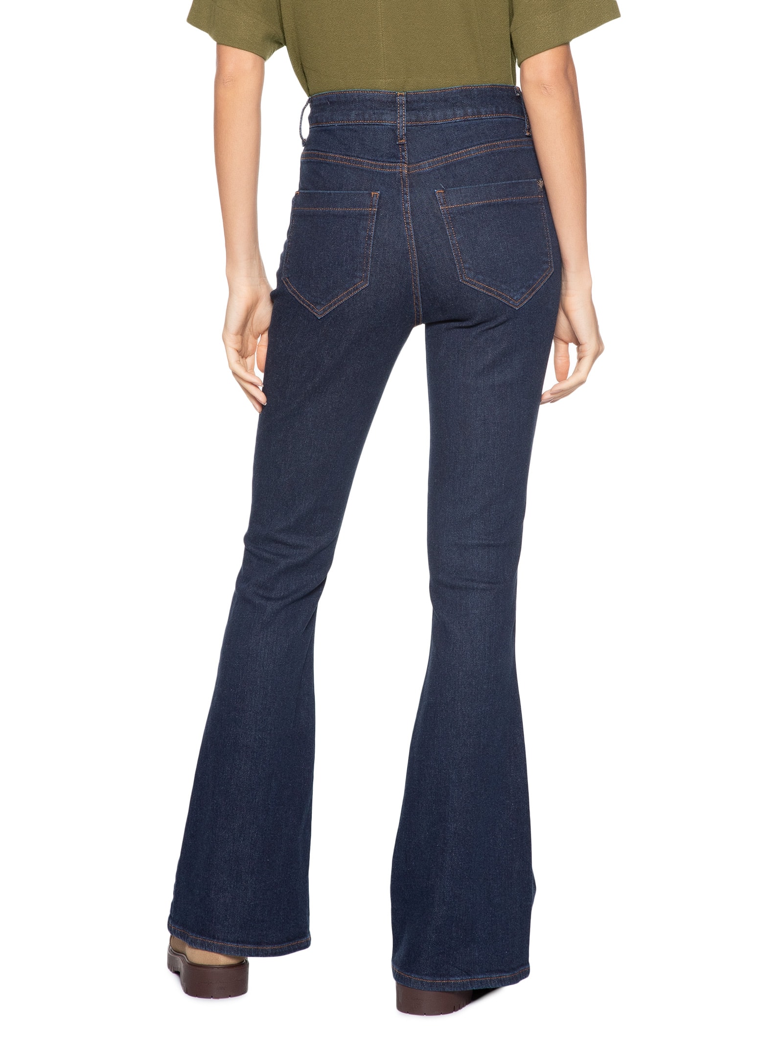 Calça Feminina Paula Flare Escura Azul Le Lis