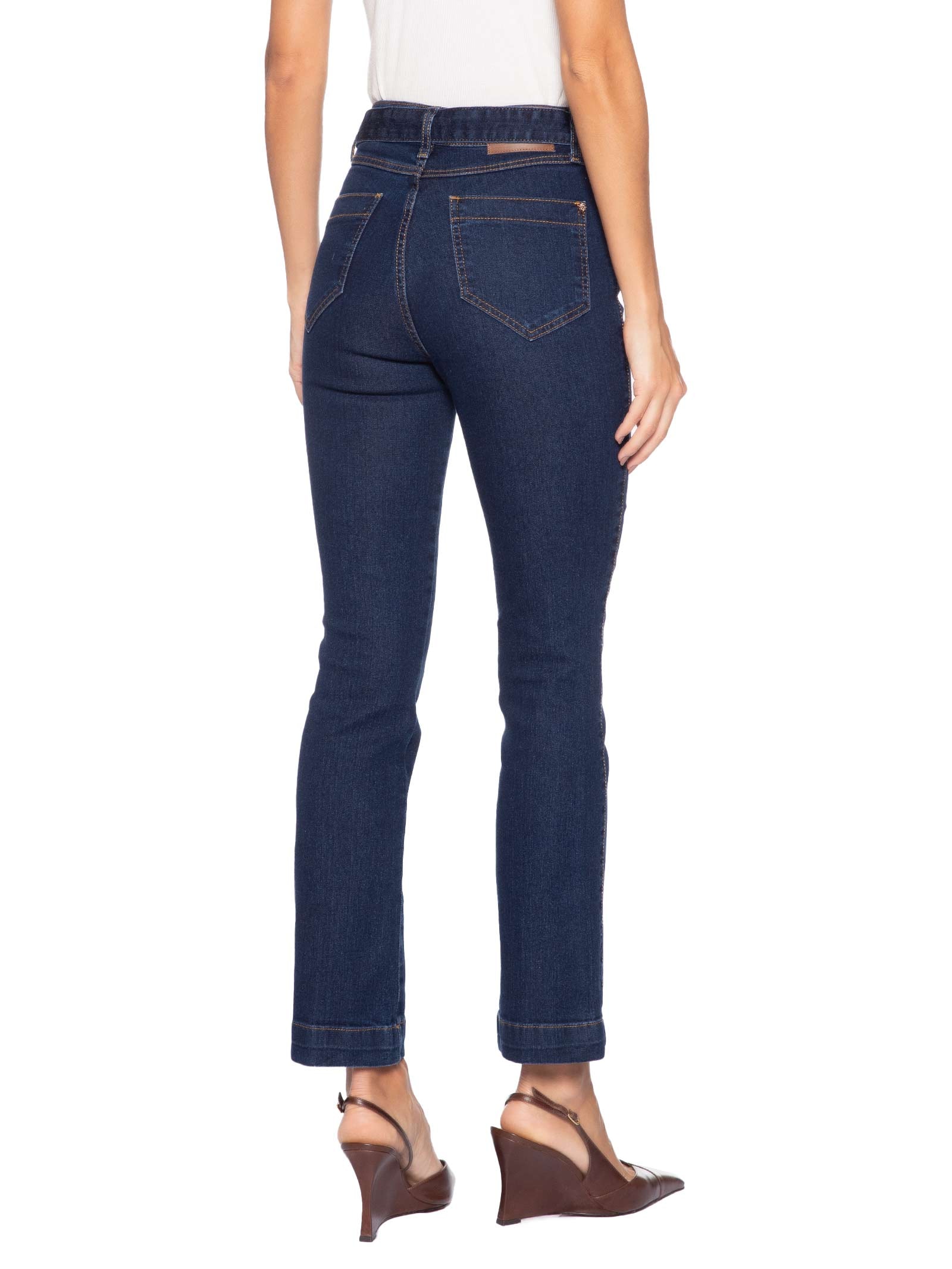 Calça Feminina Paula Reta Cinto Azul Le Lis